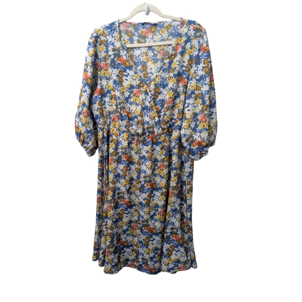 Bloomchic Floral 3/4 Sleeves Dress 14-16